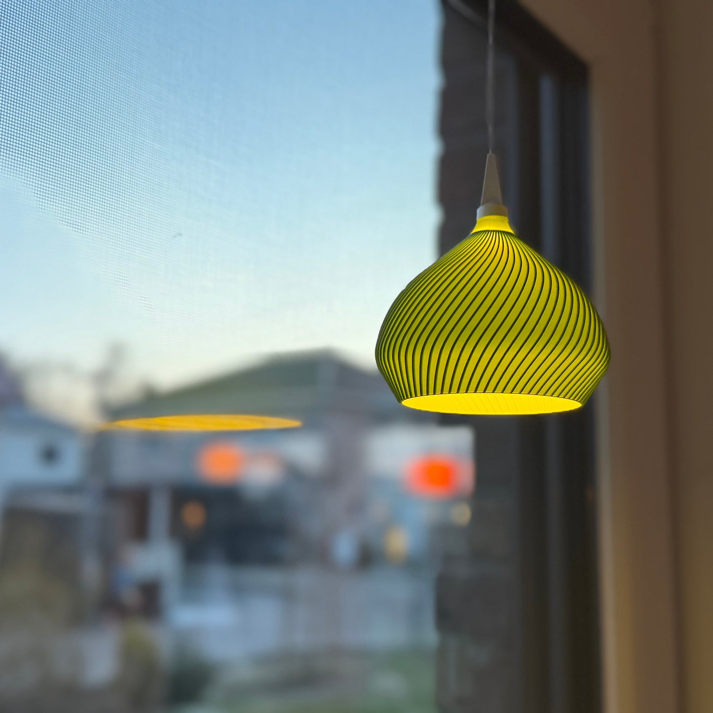 Handgefertigte Design-Lampenschirm – modernes, skandinavisches Lichtobjekt in Farbe Matcha für Stern - A1e & A1b Fassung