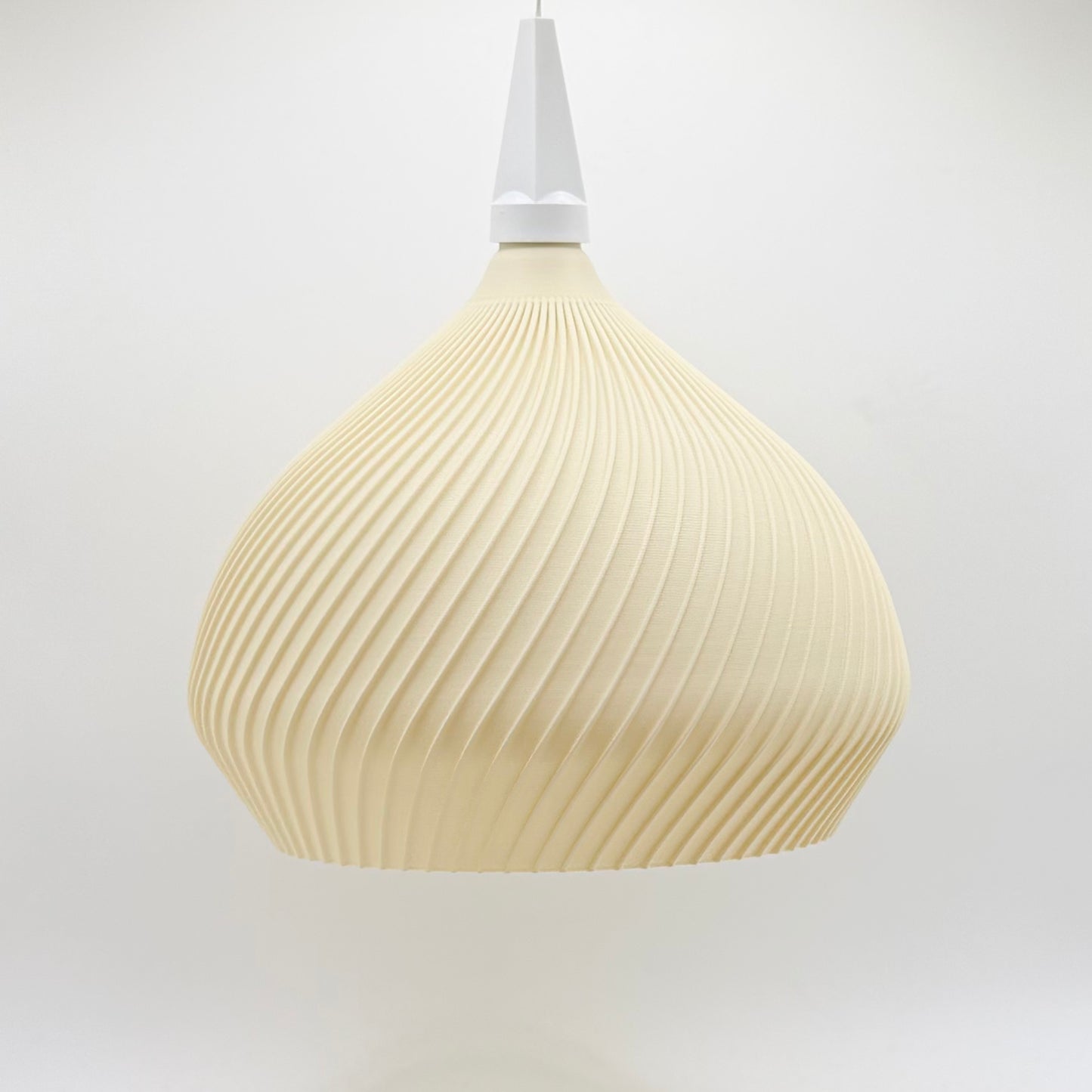 Handgefertigte Designer‑Pendelleuchte creme – modernes, skandinavisches Lichtobjekt für Herrnhuter Stern - A1 Fassung
