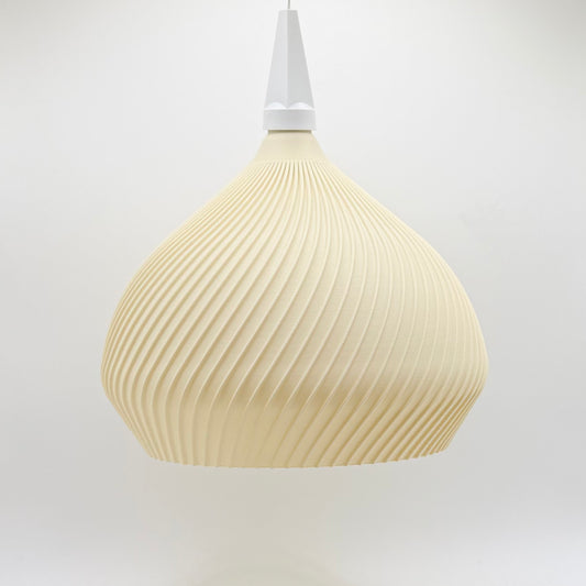 Handgefertigte Designer‑Pendelleuchte creme – modernes, skandinavisches Lichtobjekt für Herrnhuter Stern - A1 Fassung