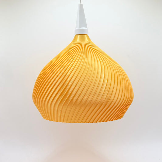 Handgefertigte Designer‑Pendelleuchte gold – modernes, skandinavisches Lichtobjekt für Herrnhuter Stern - A1 Fassung